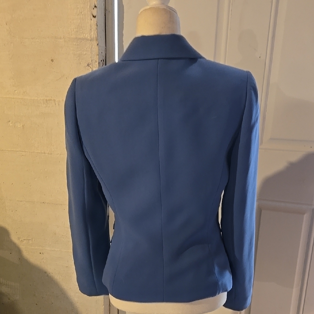 Powder Blue Tailored Blazer with Notched Lapels - Picture 2 of 4